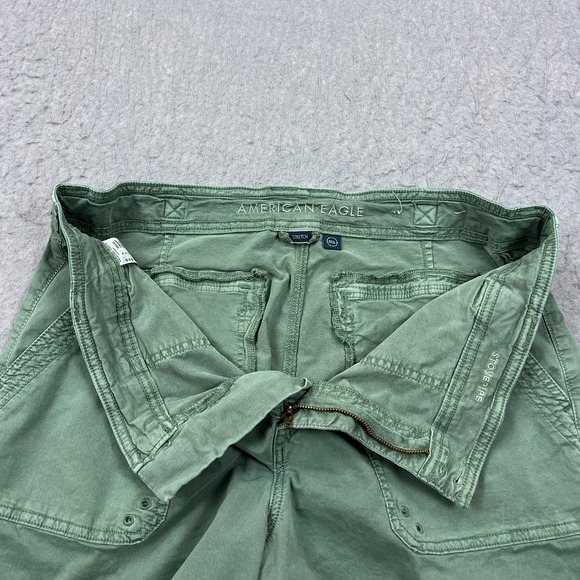 American Eagle Stovepipe Jeans Womens 14 Green Lyocell High Waist Wide Leg Pants - Picture 2 of 16